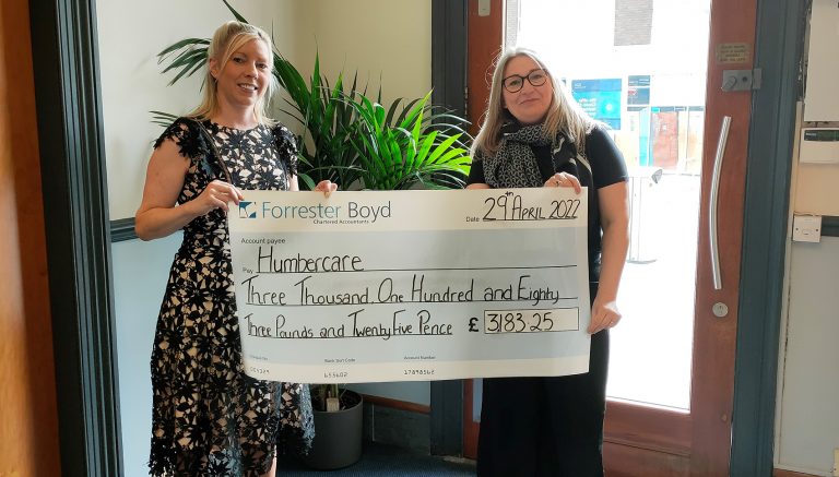 Forrester Boyd delighted with fundraising efforts for Humbercare