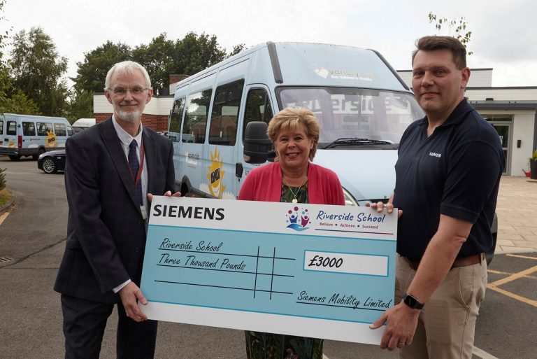 Siemens’ donation brings school’s new minibus £3,000 closer