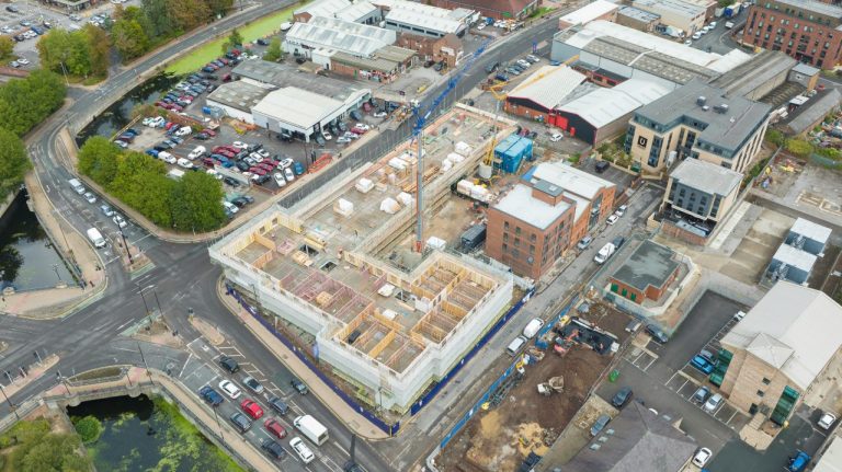 Timber frame goes up on York Premier Inn project