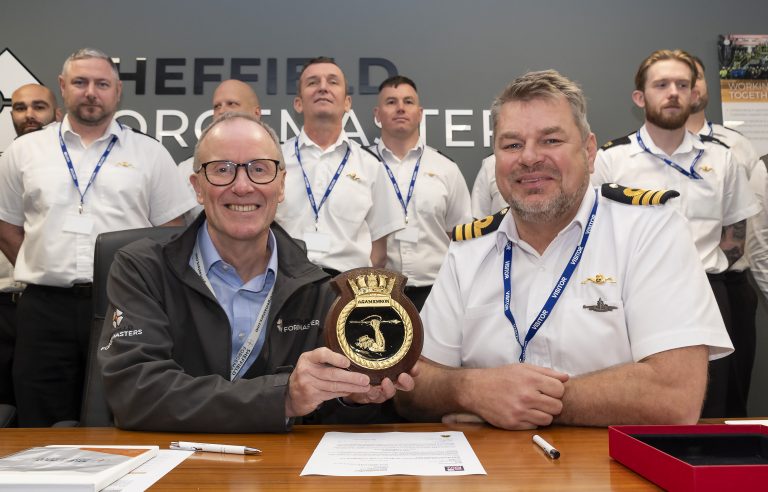 Nuclear submarine crew signs bond of friendship with Sheffield Forgemasters