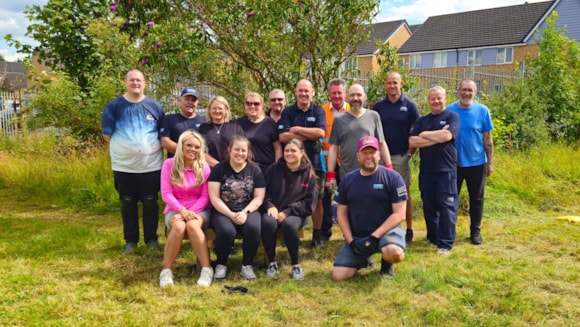 Yorkshire Water volunteers create activity area for children